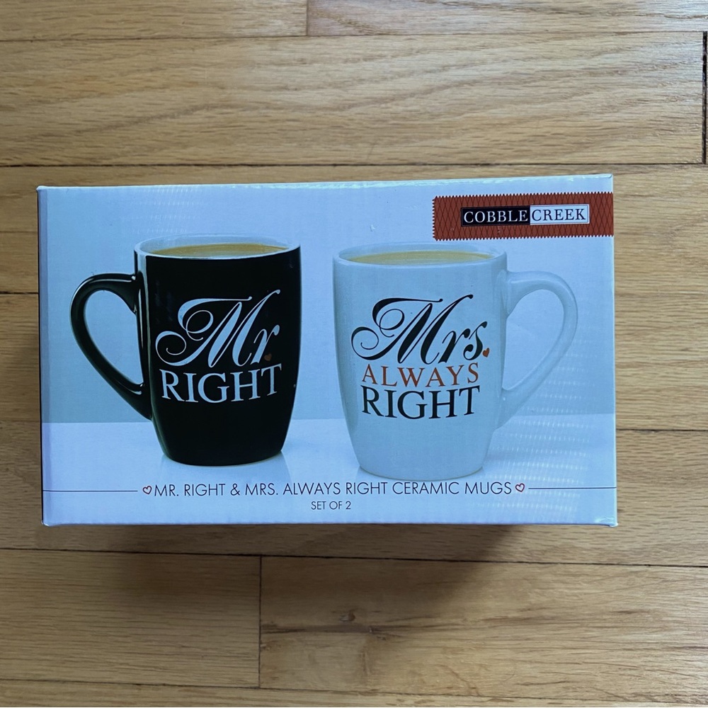 Mr. Right & Mrs. Always Right Ceramic Mug Set